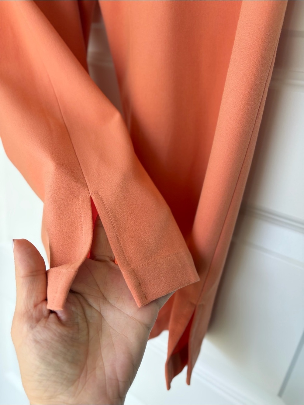 Dalia Coral Peach Women's Straight Leg Pants - Picture 3 of 7